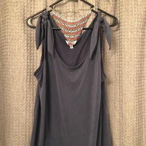 Ladies Blue Blouse with Necklace